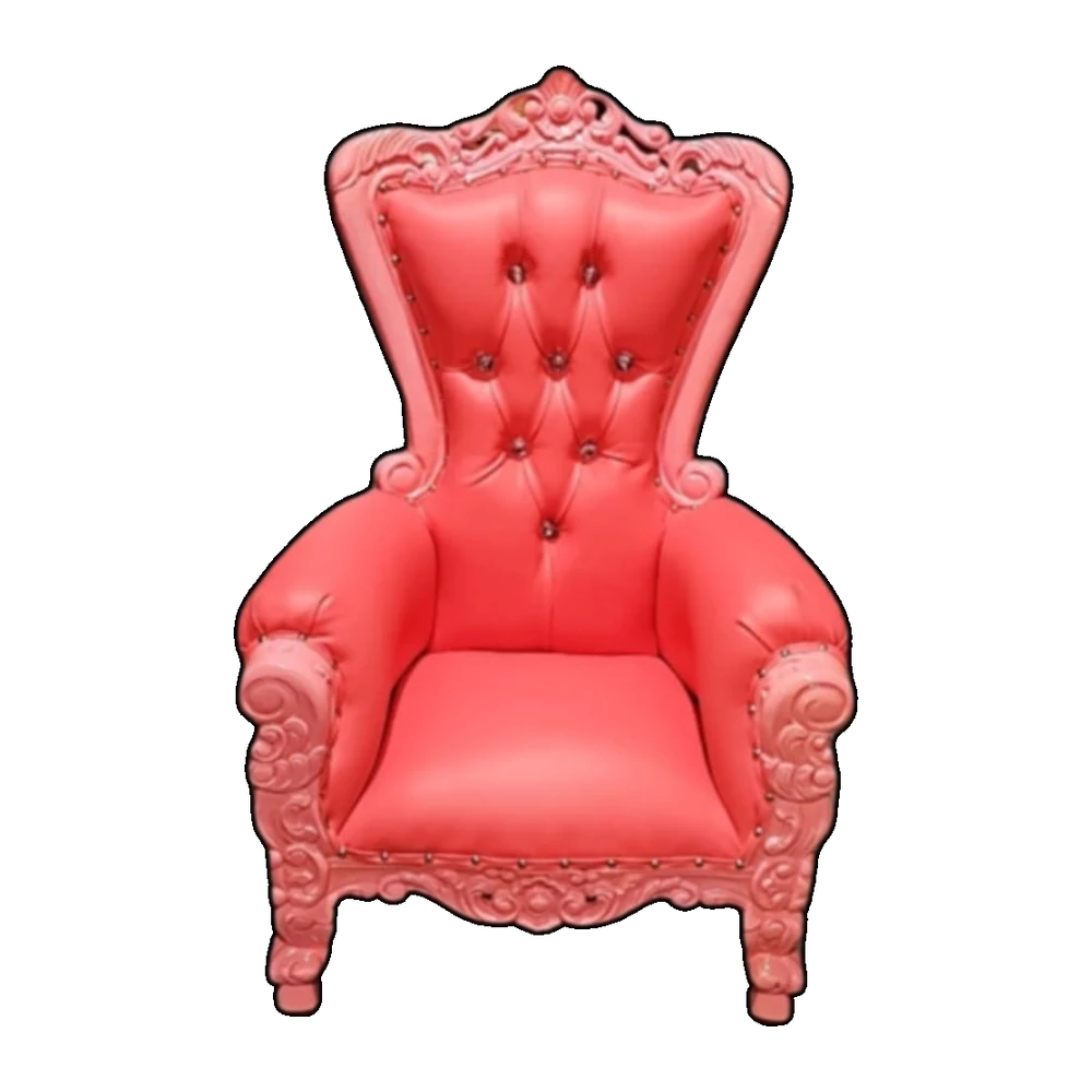 Kids Throne Chair Leather Pink
